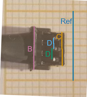 Image of connnector on reference grid