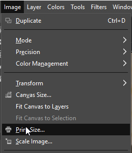 Selecting Print Size